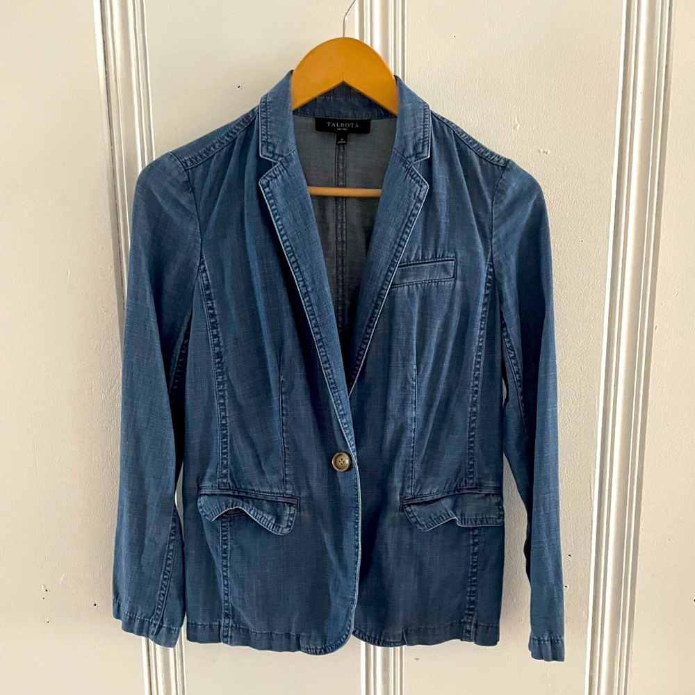 Talbots Denim Chambray Blazer